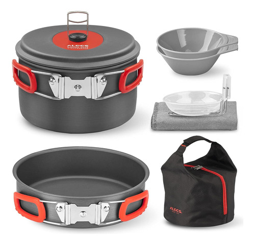 Alocs Camping Cookware, Lightweight & Compact Camping Pot Ab