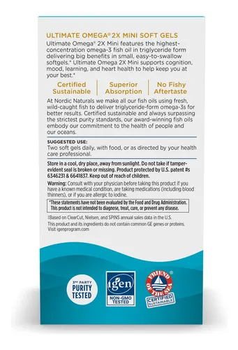 Suplemento Nordic Naturals Ultimate Omega 2x Mini 60 Soft Ge