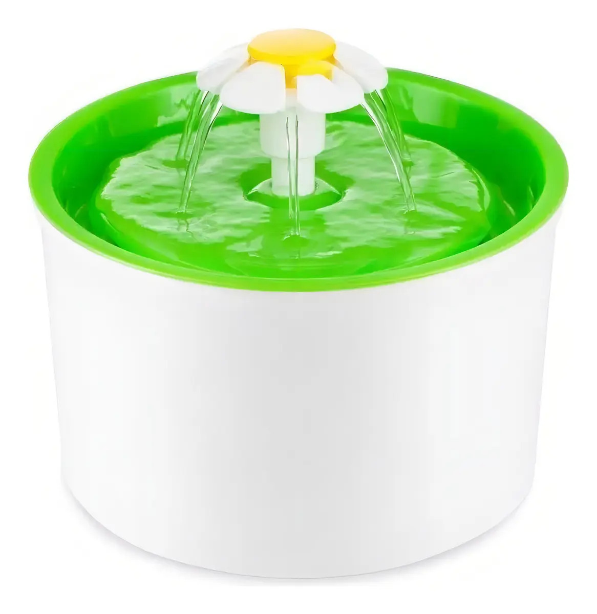 Bebedero Eléctrico De Agua 1.6lts Para Perros Y Gatos Color Blanco/Verde