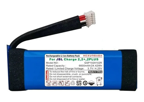 Bate-ria Charge 2 Charge 2+ Plus Jbl - 6600mah - Gsp1029102r