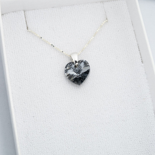 Conjunto Cadena 45/50cm + Dije Swarovski 10mm Plata 925