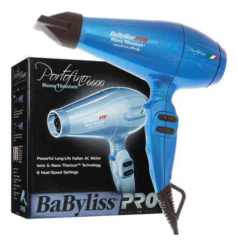 Secador De Cabelo Azul Babyliss Pro Portofino 6600 - 220v