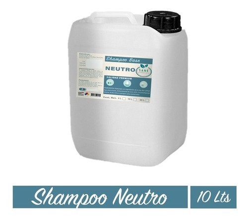  Shampoo Neutro Base Transparente 10 Lt Sin Esencia Sin Aroma