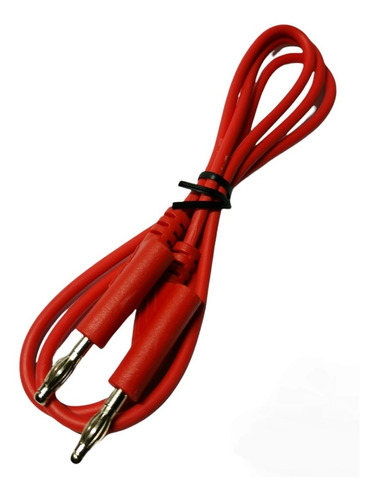 Cable Plug A Plug Tipo Banana, Color Rojo 90cm