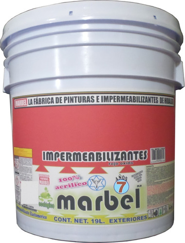 Impermeabilizante Rojo Acrílico Marbel 7 Años 19 Lts.