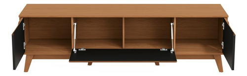 Rack Kappesberg 3 Portas Canela/preto Fosco 180cm