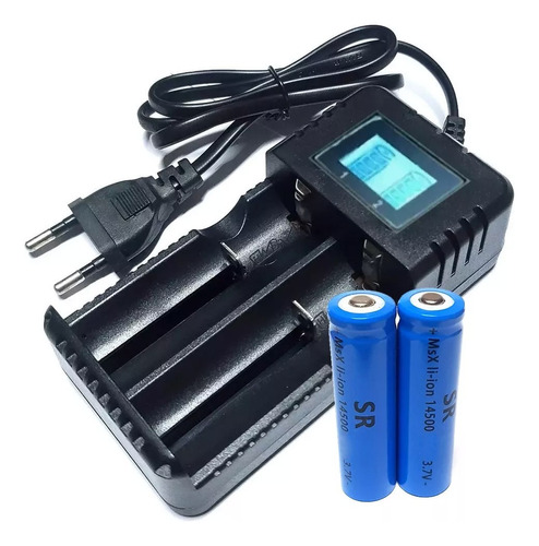 Carregador Digital Duplo Bateria 18650 14500 26650 3,7v 4,2v
