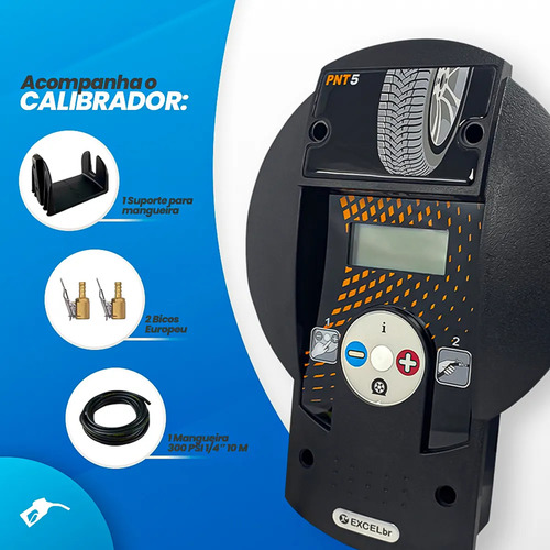 Calibrador De Pneus Digital Pnt5 - Excel