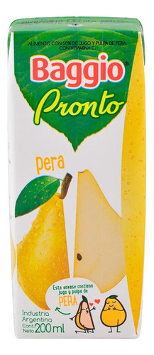 Baggio Pronto Jugo De Pera X 200 Ml