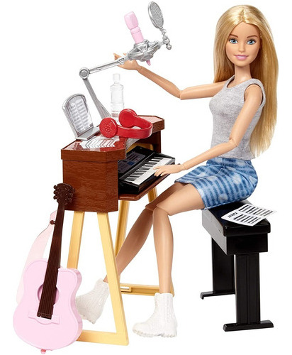 Muñeca Barbie Músical Con Piano E Instrumentos