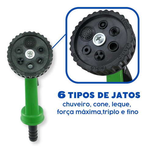 Esguicho Pistola Jardim Jet Super C/ 6 Jatos Irrigação Trapp