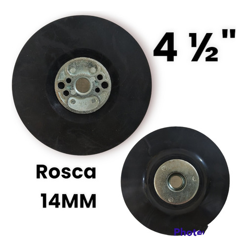 Soporte Goma Disco De Lija 41/2 Rosca 14m Esmeril Diesel Too