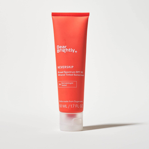 Tinted Mineral Sunscreen By Dear Brightly, Spf 30 With Zinc 