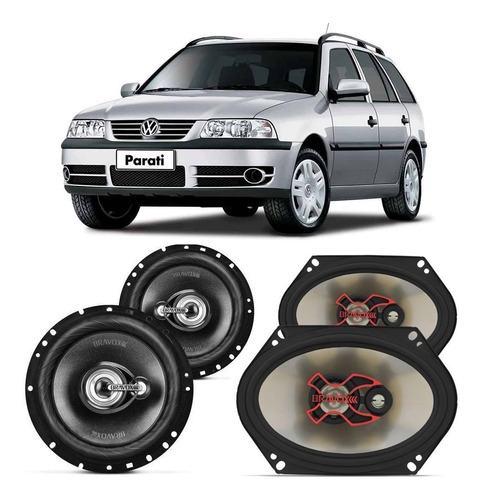 Falante Vw Parati 2000 A 2002 Bravox 220w Rms Automotivo Kit