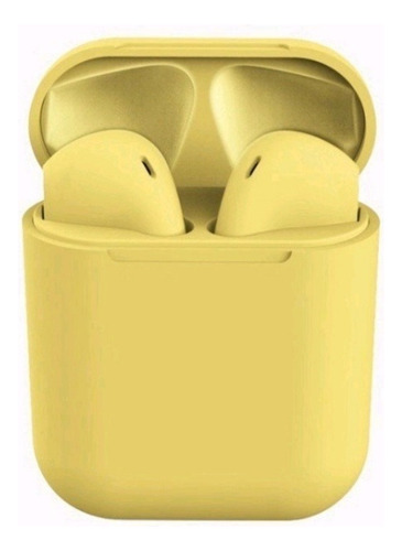 Audífonos Inalambricos Bluetooth In Pods 12 Con Microfono Color Amarillo Luz Verde