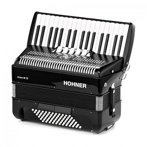 Hohner Acordeón Bravo Iii 72 Bajos Y 5 Registros Negro