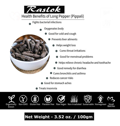 Raslok Pippali Seco De Pimienta Larga India 100 G
