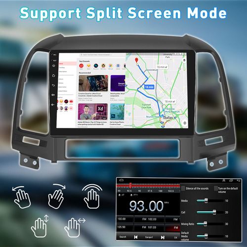 Dh1 Radio Android 10.0 De 9in Para Hyundai Santafe 2006-2012