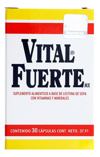 Suplemento Alimenticio A Base De Leciticina De Soya Vital Fuerte 30 Capsulas