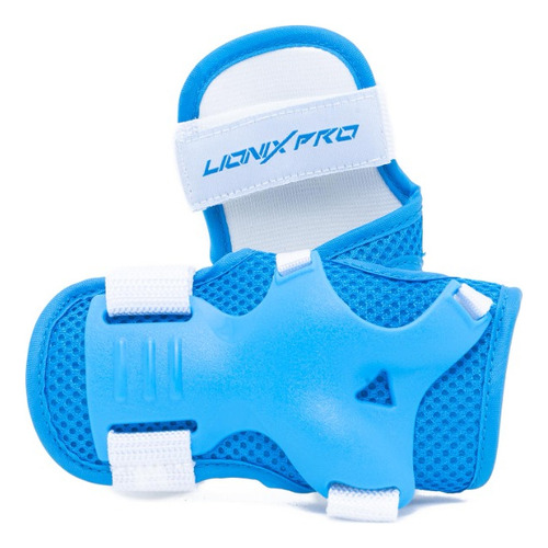 Set De Casco Y Protectores Lionix Pro Shield Kids Azul