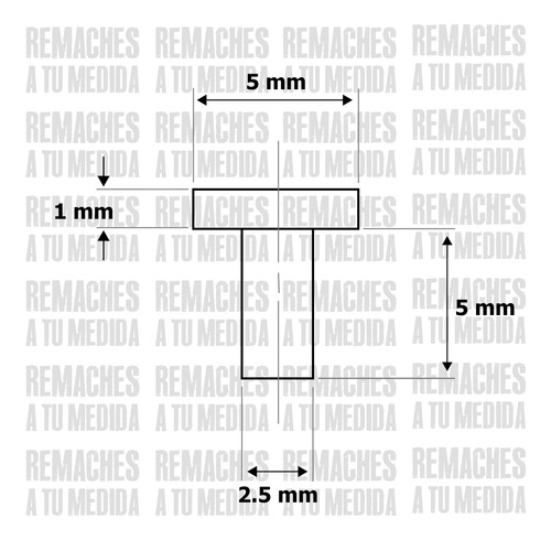 Remache Hierro Estañado Nº5 (2.5x5mm)golpe Macizo X 250 Unid