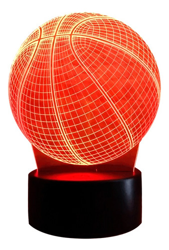 Lampara Ilusión 3d Balón De Basquetball + Pilas