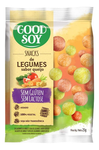 Snacks De Soja Goodsoy Sabor Legumes Ao Queijo 25g