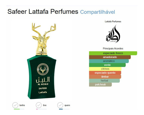 Perfume Safeer Lattafa Perfumes Edp 100ml Original
