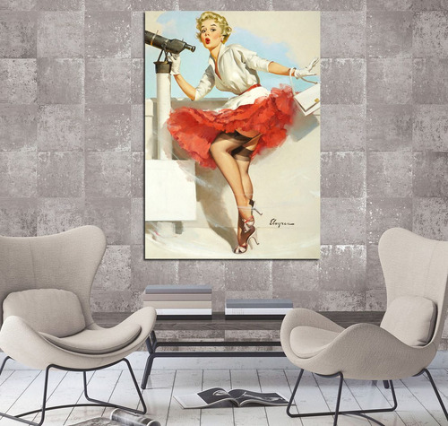 Cuadro 40x60cm Pin Up Girl Sensual Vintage Dress Ups Pantys