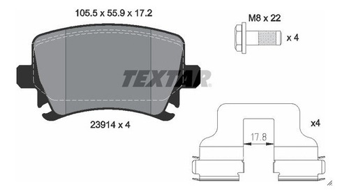 Imagen 7 de 12 de Juego De Pastillas Traseras Audi A3 Marca Textar Alemanas