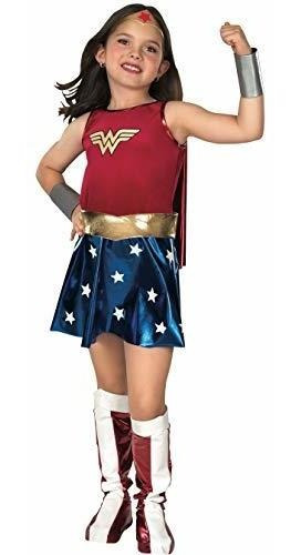 Disfraz De Super Dc Heroes Wonder Woman Para Niño, Mediano
