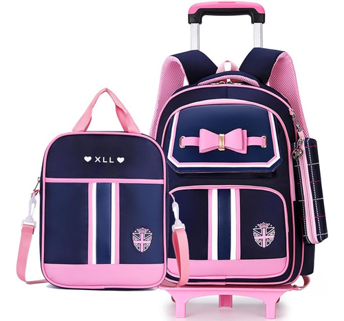 Rolling Trolley Bag Wheeled Backpack Bowknot For Girls Prima