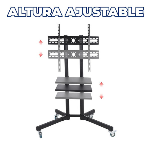 Soporte De Tv Con Ruedas Para Televisores De Pantalla Plana Negro