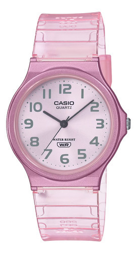 Reloj Casio Mq-24s-4b - Transparente - Wr Casio Centro Color de la malla Rosa Color del bisel Rosa Color del fondo Rosa pálido