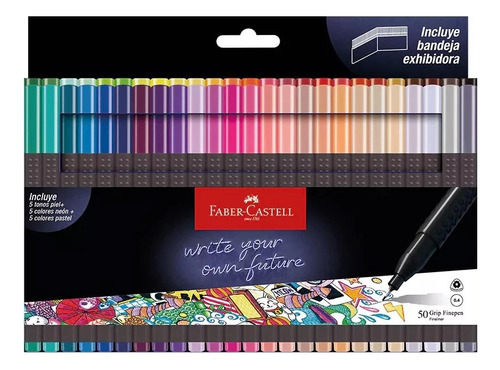 Marcadores Punta Fina 50 Pz Multicolor Faber-castell Ctc