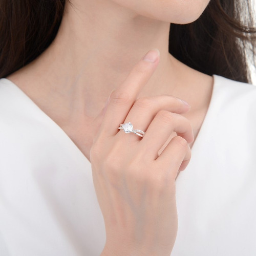 Anillo Redondo Blanco Modelo Lisa En Plata 925