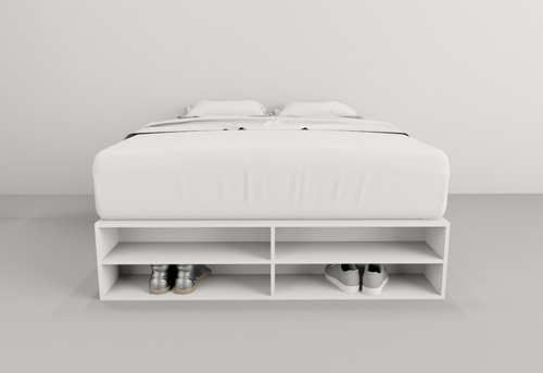 Base De Cama Sommier 1.40m + Cajones De Guardado + Estantes