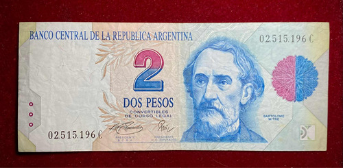 Billete 2 Pesos Convertibles 1 Diseño 1996 Bottero 3019 