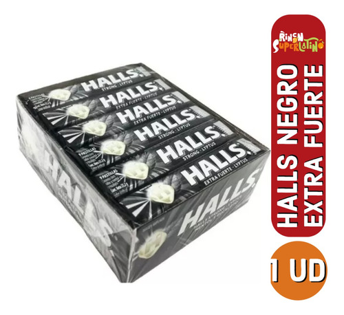 Caramelos Halls Negro - Extra Fuerte - Mentol Y Eucalipto