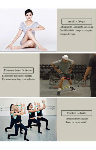 Imagen 7 de 7 de Bandas De Resistencia Para Ejercicios De Yoga Pilates