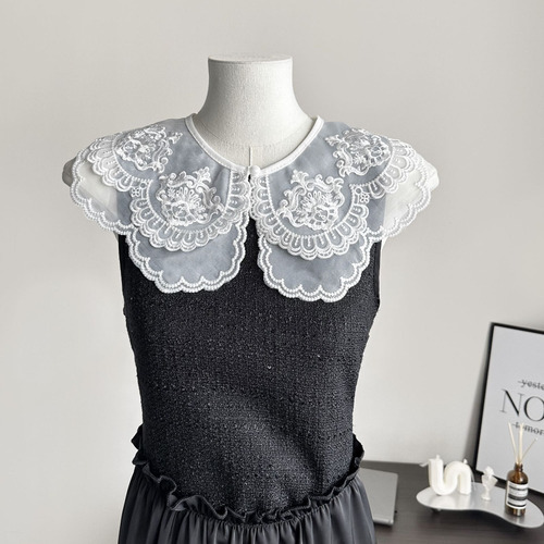 Cuello De Encaje Para Mujer, Ropa De Mujer, Chal Con Cordone