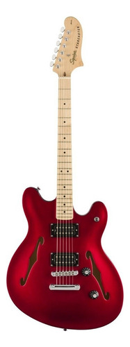 Guitarra elétrica Squier by Fender Affinity Series Starcaster de  arce laminado candy apple red poliuretano brilhante com diapasão de bordo