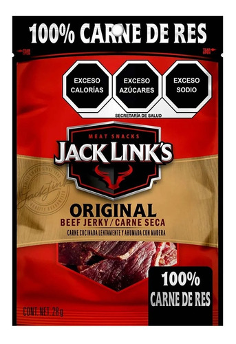 2 Meat Snacks Jack Link's Original Jerky 28g Cada Una