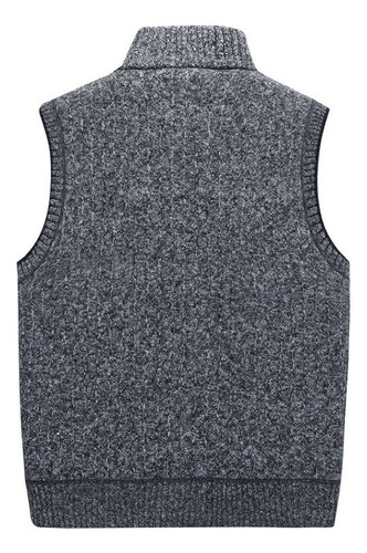 C Chalecos De Sueter Hombre Casual Cuello Alto Con Bolsillo
