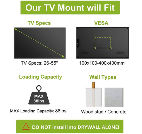 Usx Mount Soporte De Pared Para Tv De Movimiento Completo Se