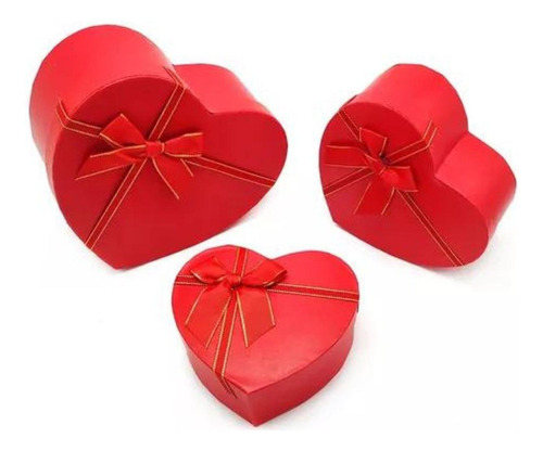 Cajas Corazón Para Regalo 3 Medidas San Valentin Triple