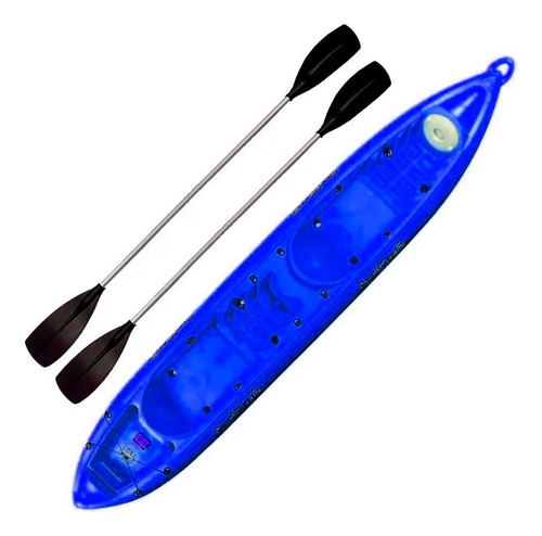 Kayak Sportkayas Sk2 Reforzados Doble + 2 Remos Color Azul