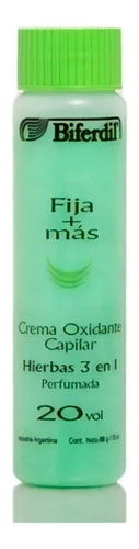 Biferdil Fija + Mas Hierbas 3 En 1 perfumada Crema oxidante capilar de 20 Volumenes x 70ml