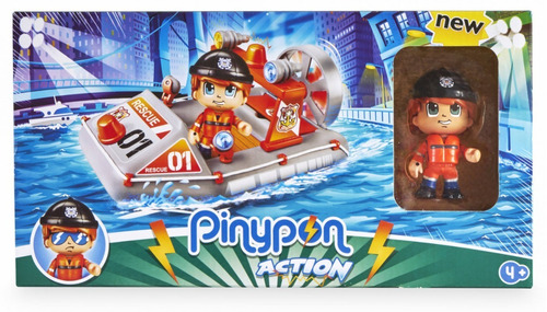 Pinypon Action Muñeco Con Lancha De Rescate 15050 Bombero