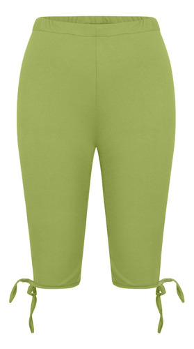 Capris A La Moda De Color Liso Con Cintura Alta For Mujer